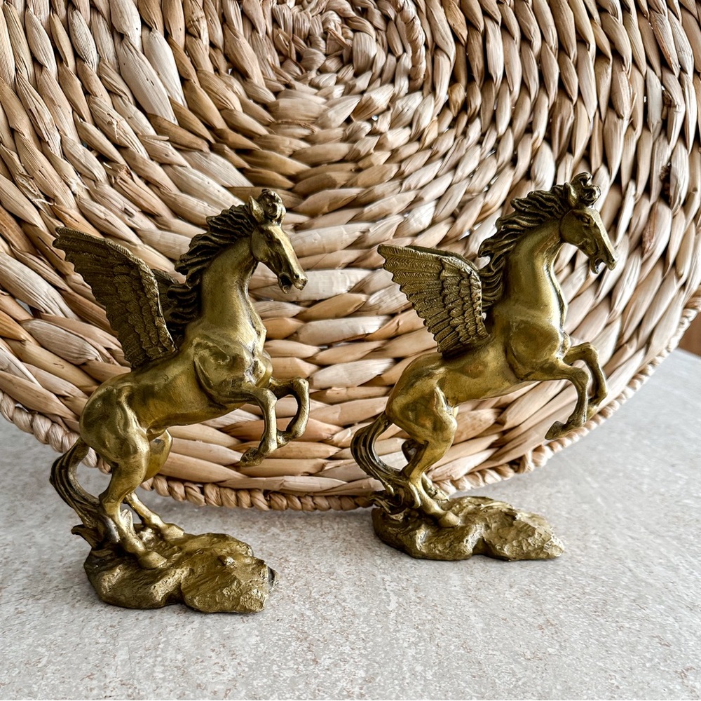 Vintage Brass Pegasus Figurines/Bookends